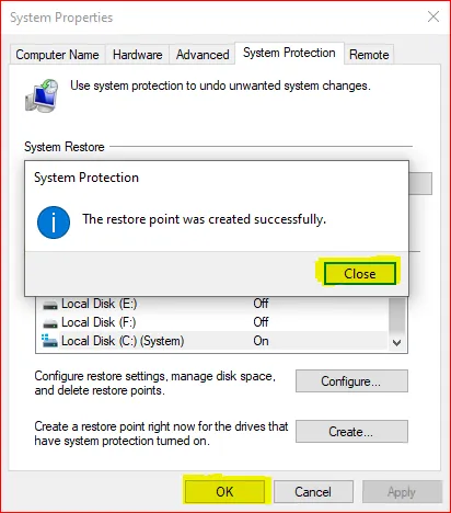 How To Create Windows Restore Point In a Simple Way Create restore point Step 6