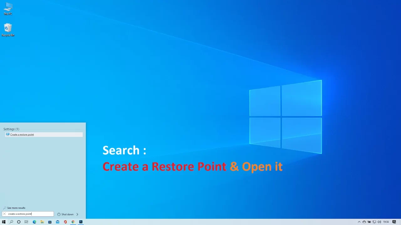 How To Create Windows Restore Point In a Simple Way Create restore point start menu