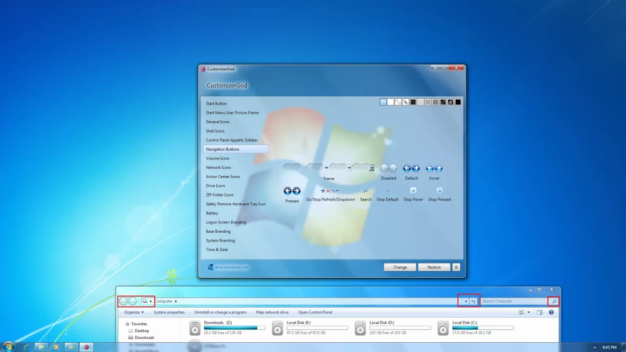CustomizerGod Navication Button