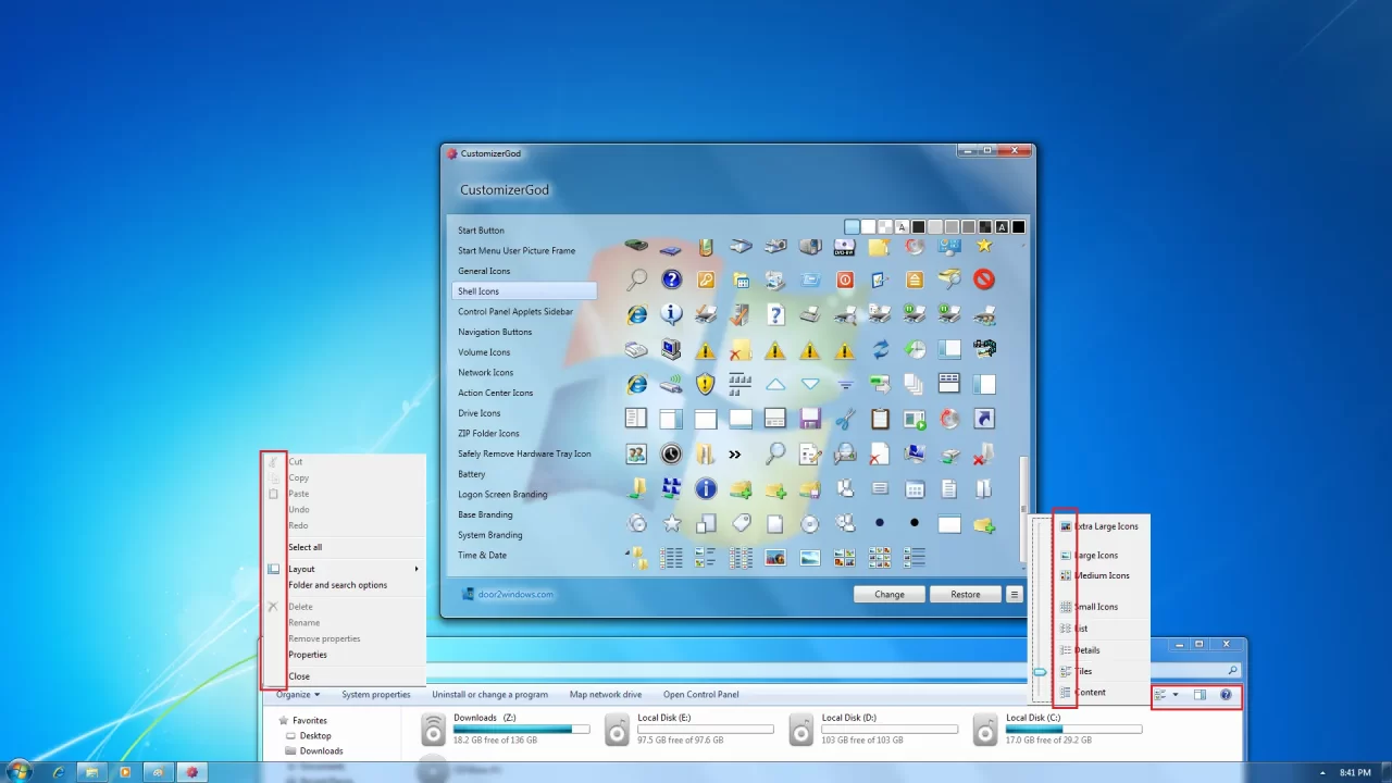 CustomizerGod Shell Icons