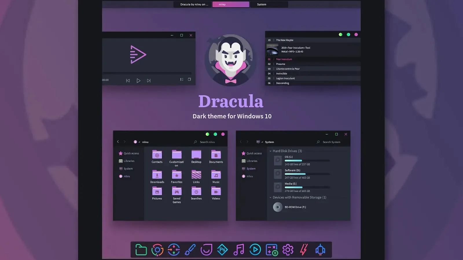 Dracula Theme For Windows 10
