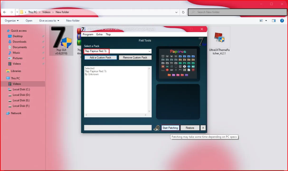 How to Install 7tsp icon pack