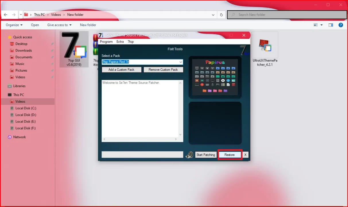 How to Unnstall 7tsp GUI icon