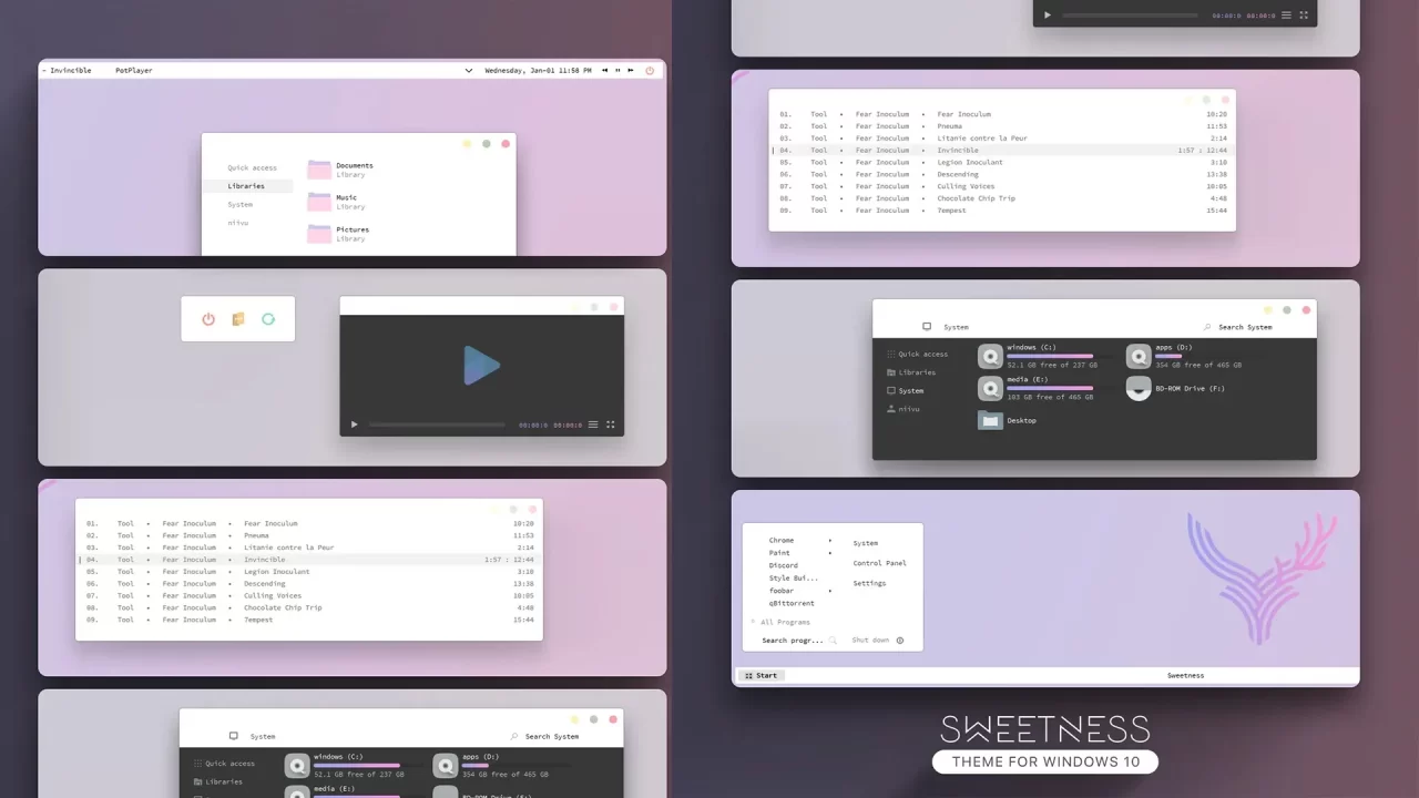 Sweetness Theme for Windows 10