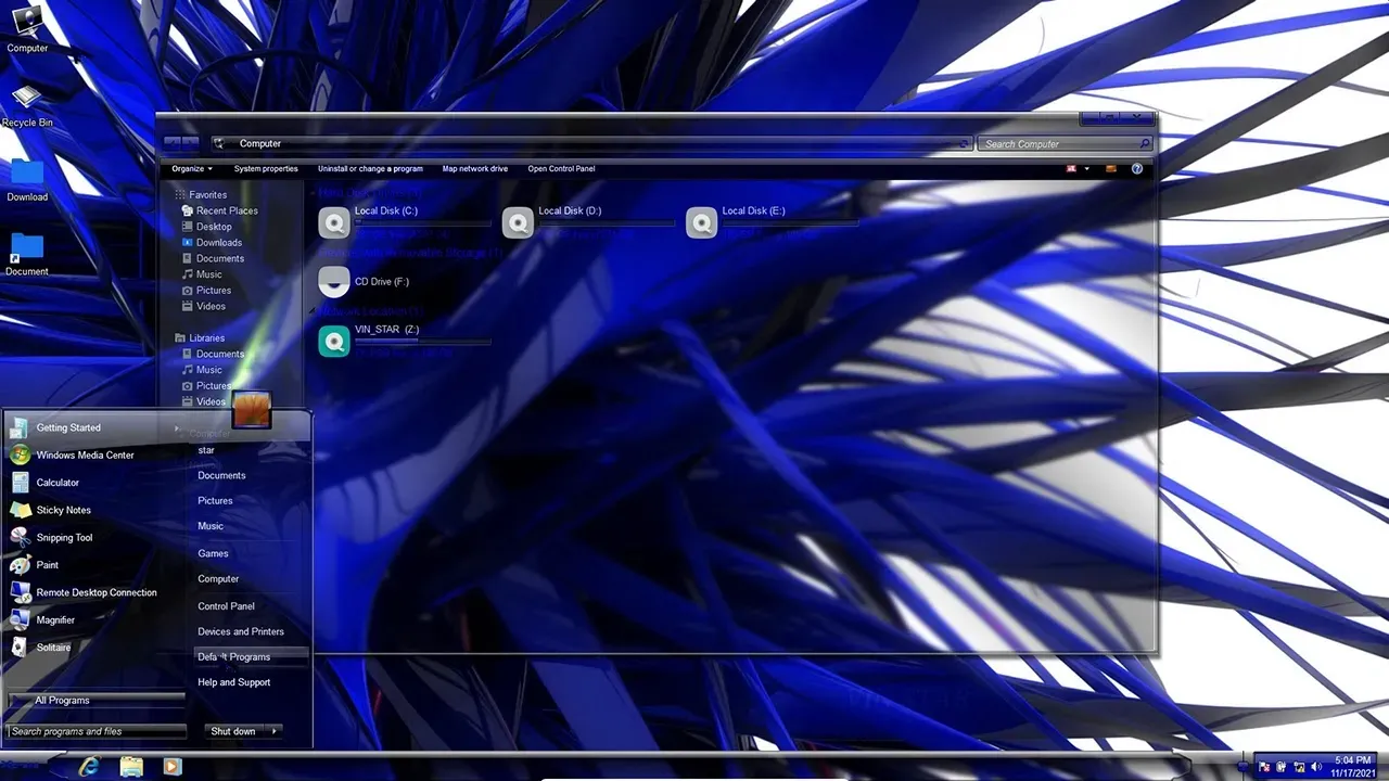 Xtreme Blue Theme For Windows 7