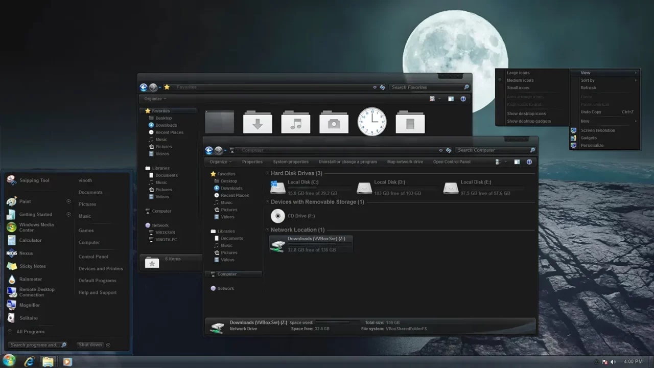 dark agility blue theme for windows 7