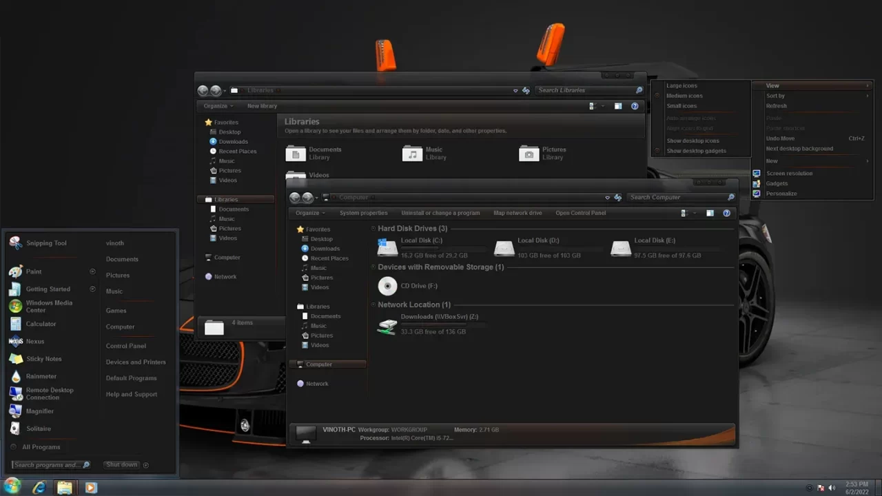 dark agility theme for windows 7