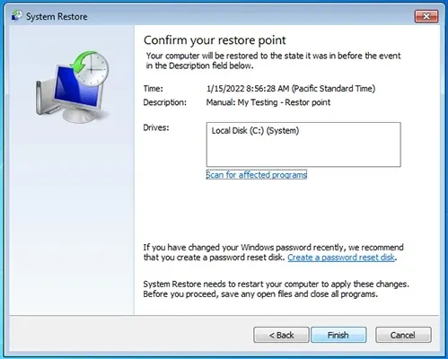 new windows 7 System restore point Final
