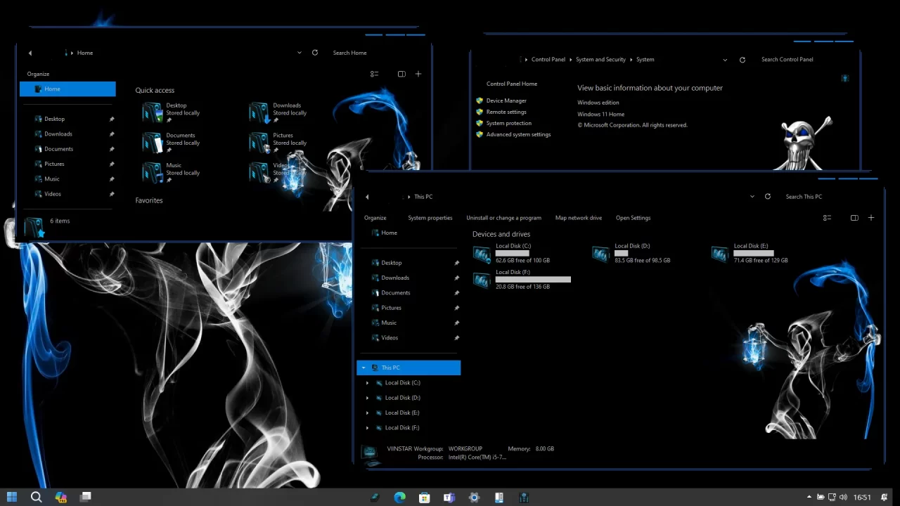 Ghostly Blue Theme for Windows 11 Ghostly blue theme for windows 11