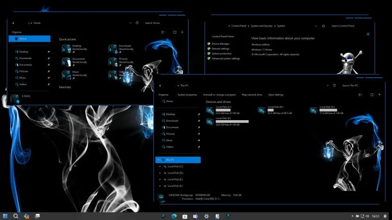 Ghostly blue theme for windows 11