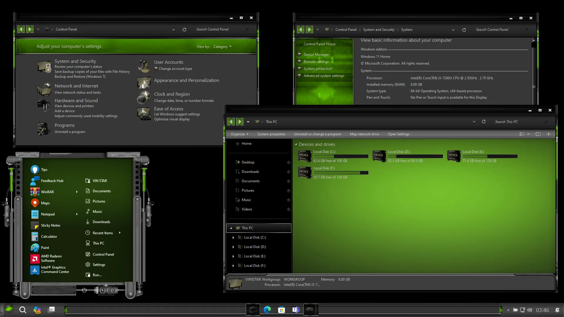 Mechanism Green Theme for Windows 11