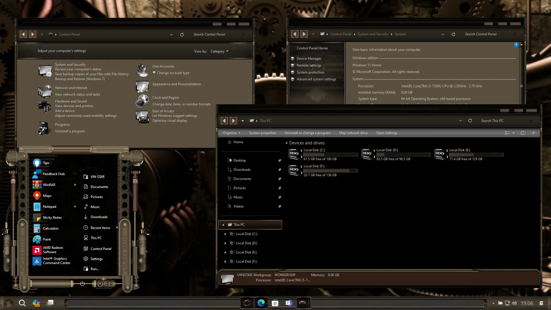 Mechanism Sepia Theme for Windows 11