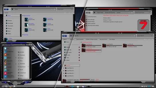 OTEK Blue and Red Theme for Windows 11 Thumbnail
