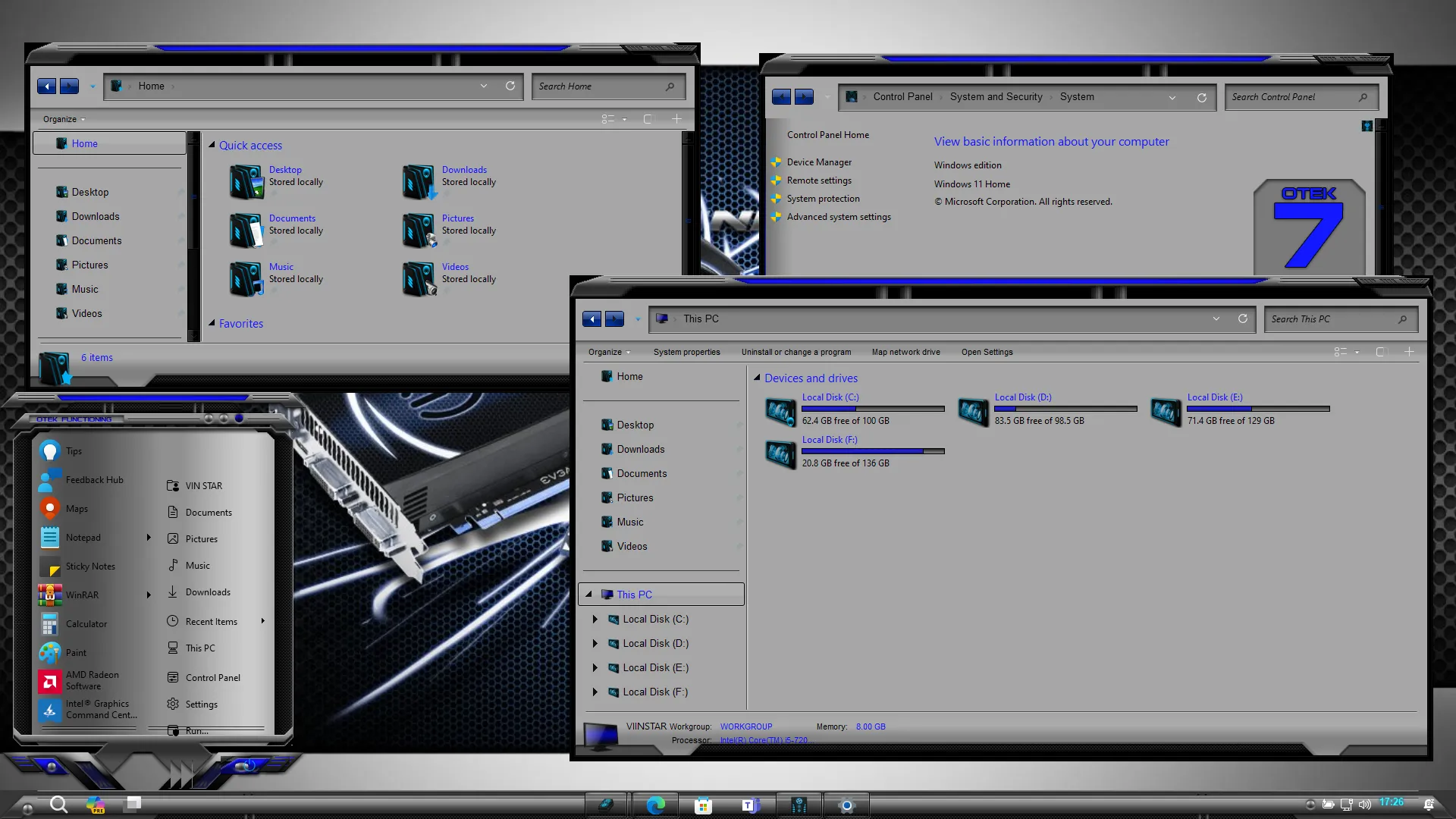 OTEK Blue Theme for Windows 11 OTEK Blue Theme for Windows 11