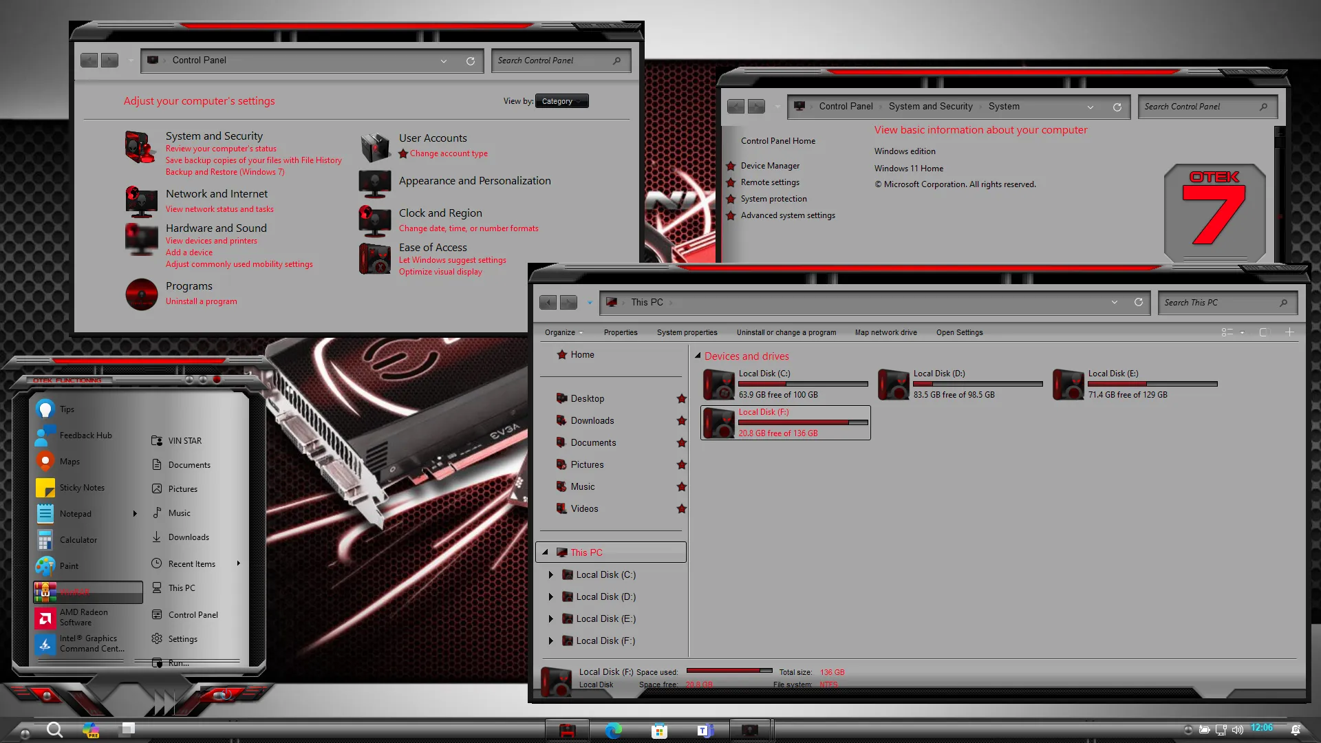 OTEK Red Theme for Windows 11 OTEK Red Theme for Windows 11