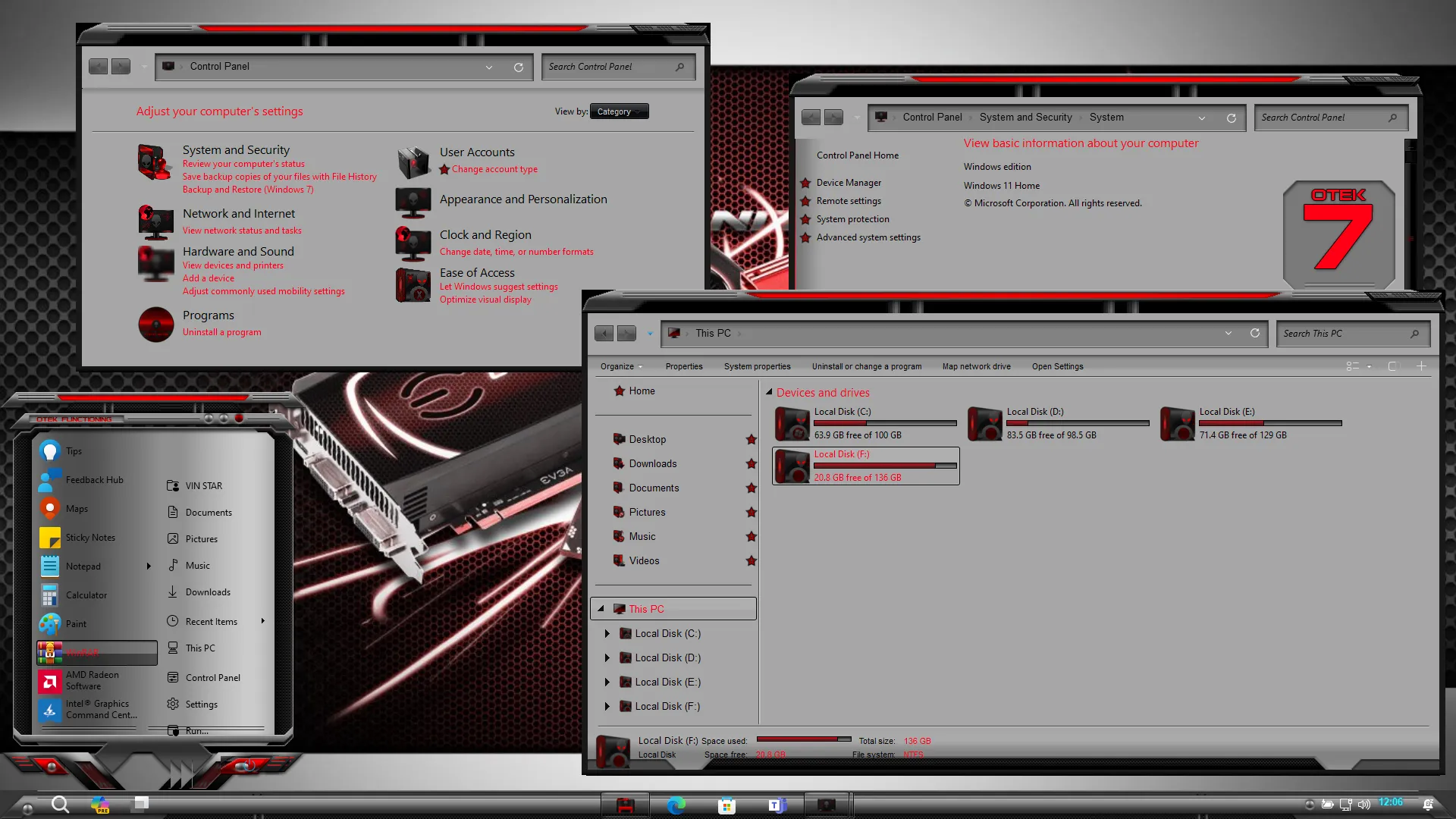 OTEK Red Theme for Windows 11
