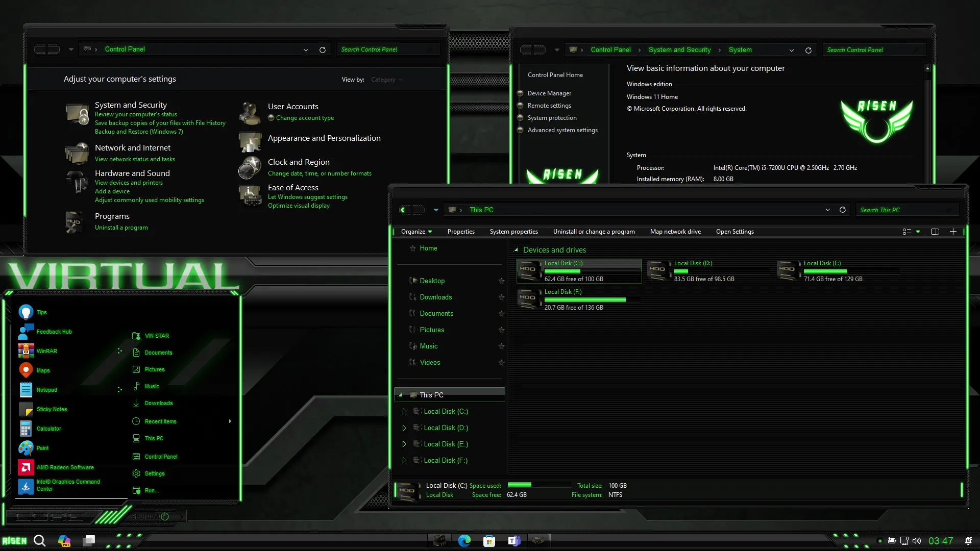 Risen Green Theme for Windows 11