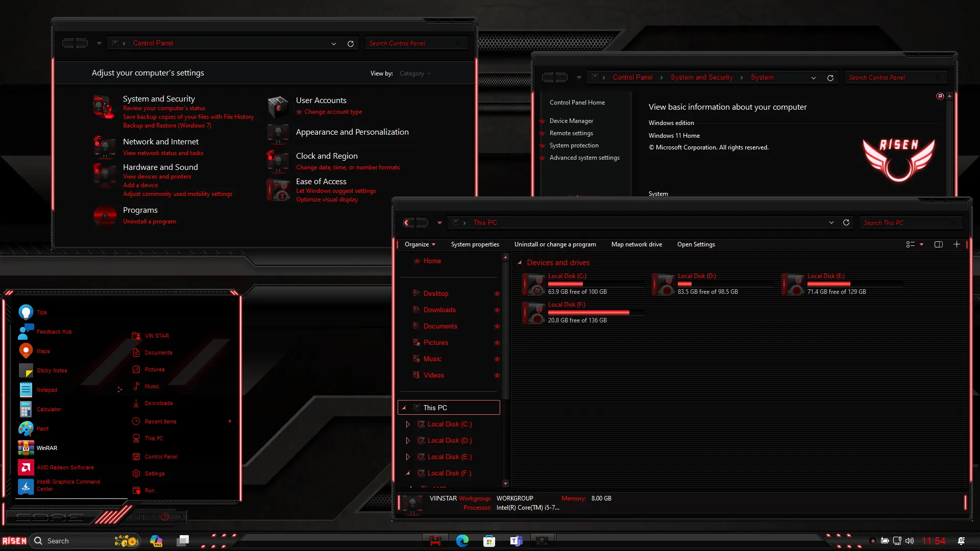 Risen Red Theme for Windows 11 Risen Red Theme for Windows 11
