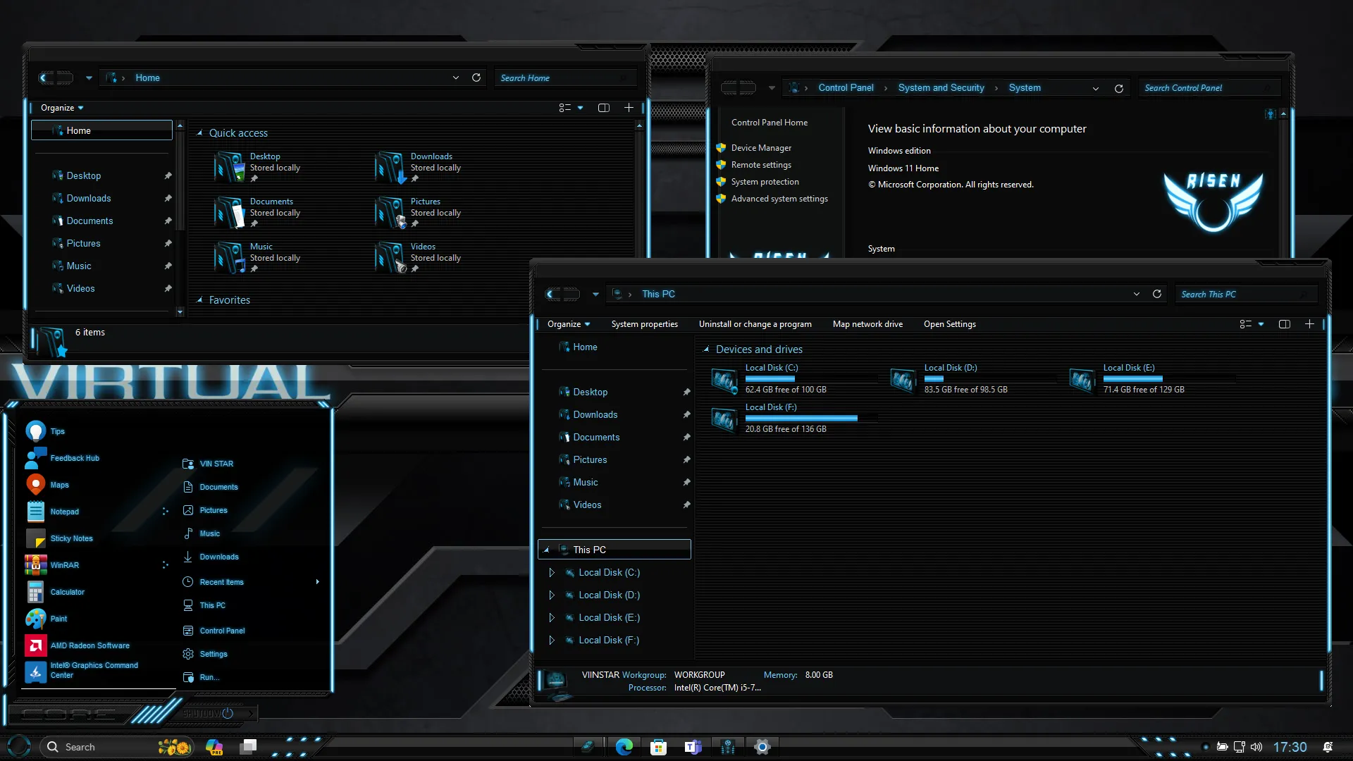 Risen Blue Theme for Windows 11 Risen Blue Theme for Windows 11