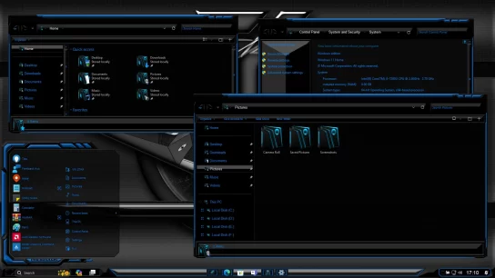 Stealth Blue Theme for Windows 11 Thumbnail