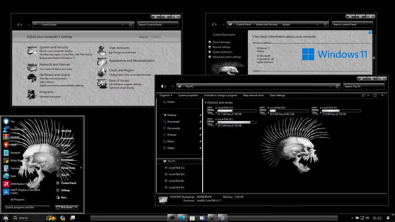 Skull Bone Theme for Windows 11 skull bone theme for windows 11