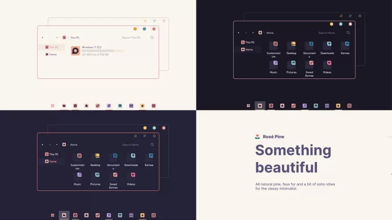 Rose Pine Theme for Windows 11
