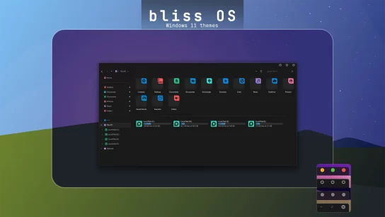 Bliss OS Night Theme for Windows 11 Thumbnail