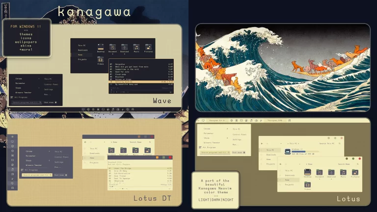 Kanagawa Theme for Windows 11