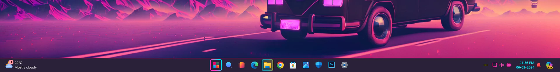 SynthWave 84 Styling for Windows 11 Windows 11 SynthWave 84 Taskbar