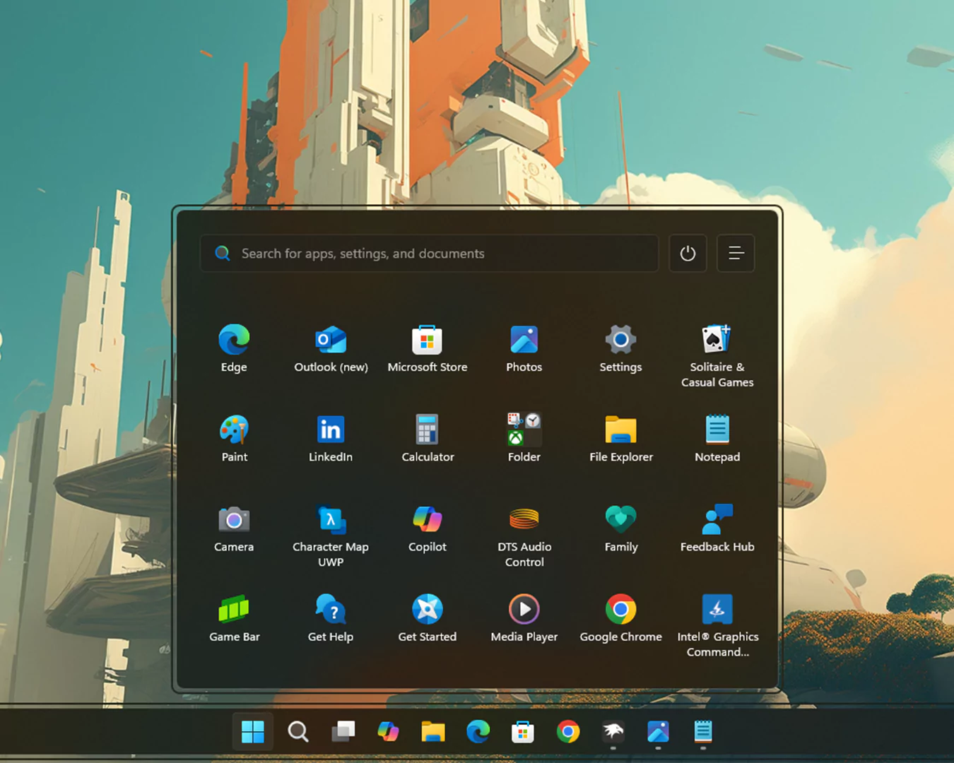 UniMenu for Windows 11 Border With Center Floting StartMenu