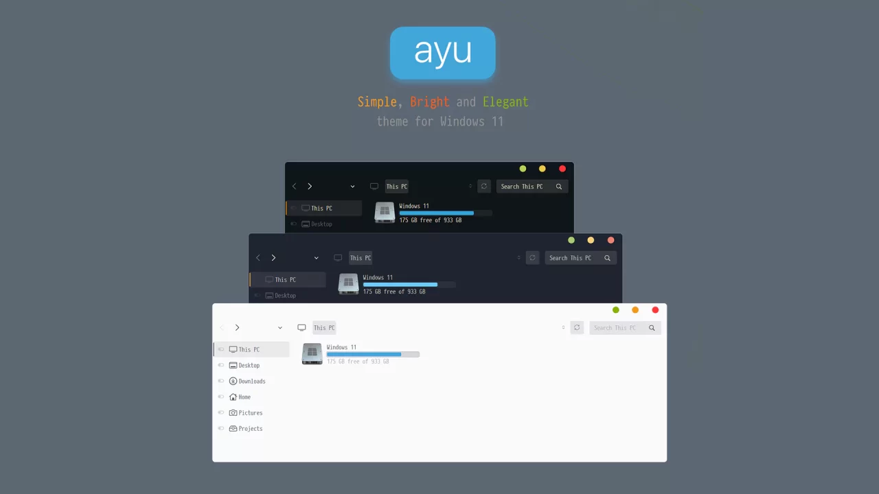 AYU Theme for Windows 11 AYU Theme for Windows 11